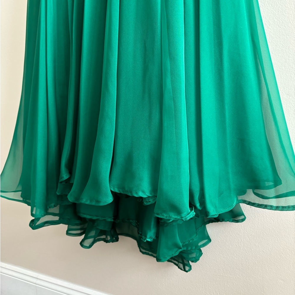 Sherry Hill emerald green evening maxi dress size US 2 Petite - Picture 6 of 16